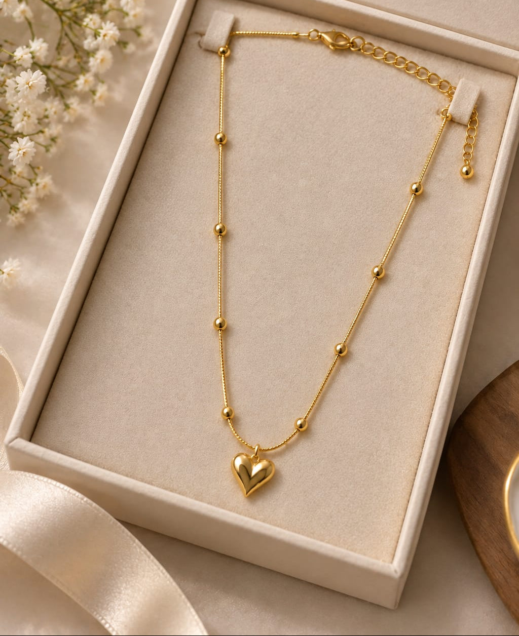 Minimal Gold Ball Pendant Necklace / Daily Wear