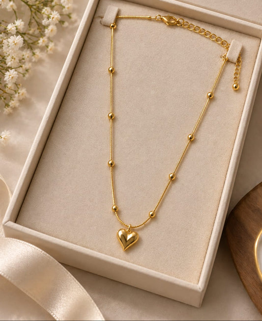 Minimal Gold Ball Pendant Necklace / Daily Wear