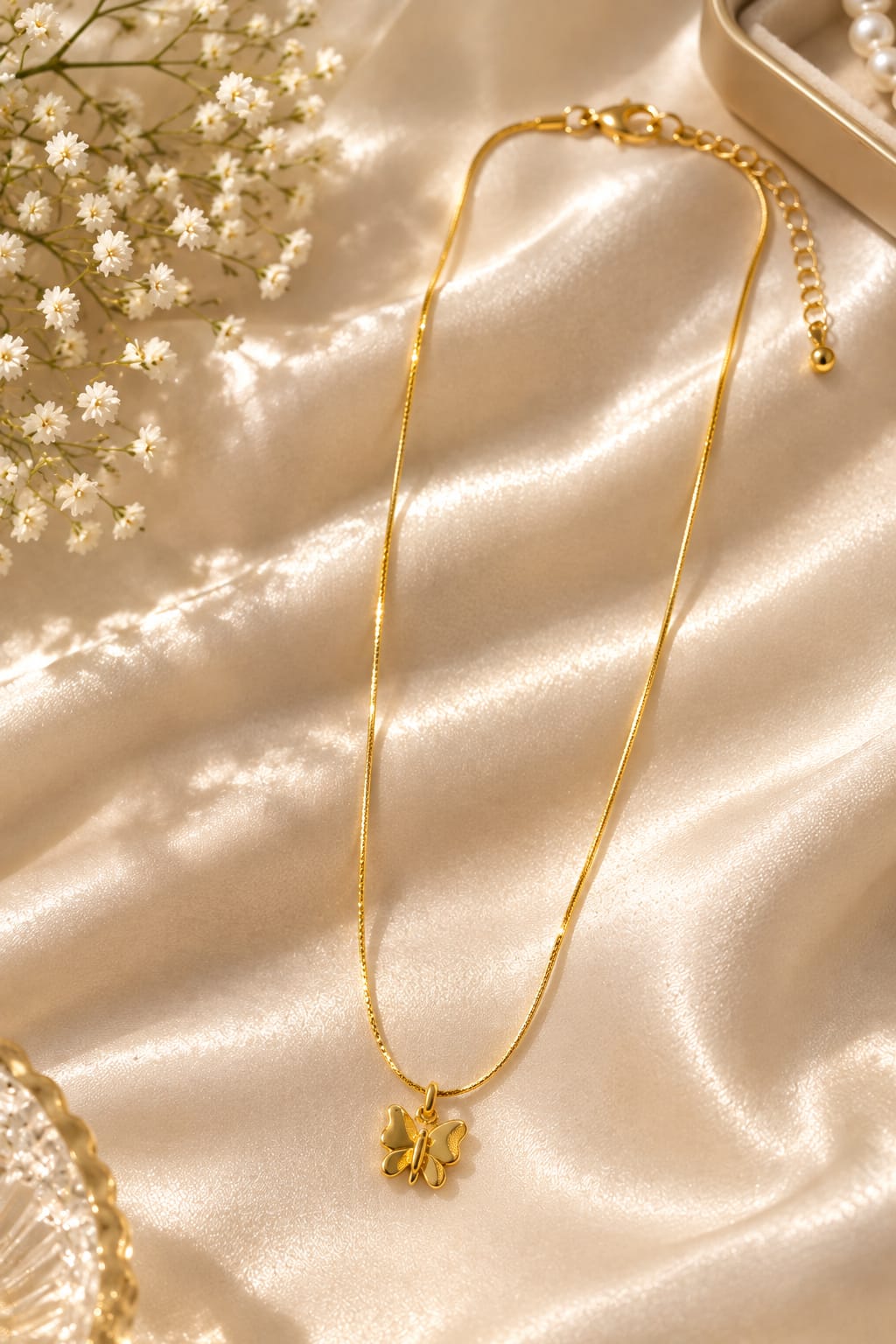 Golden Butterfly Pendant Necklace