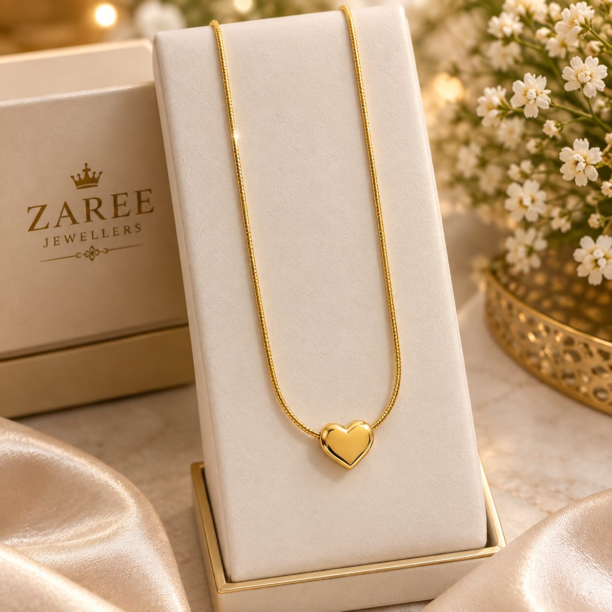 Gold Heart Pendant Necklace