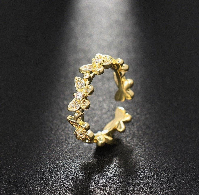 Golden Butterfly Ring Adjustable