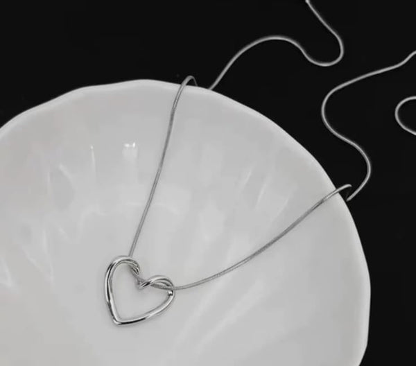 Silver Heart Pendant`Necklace
